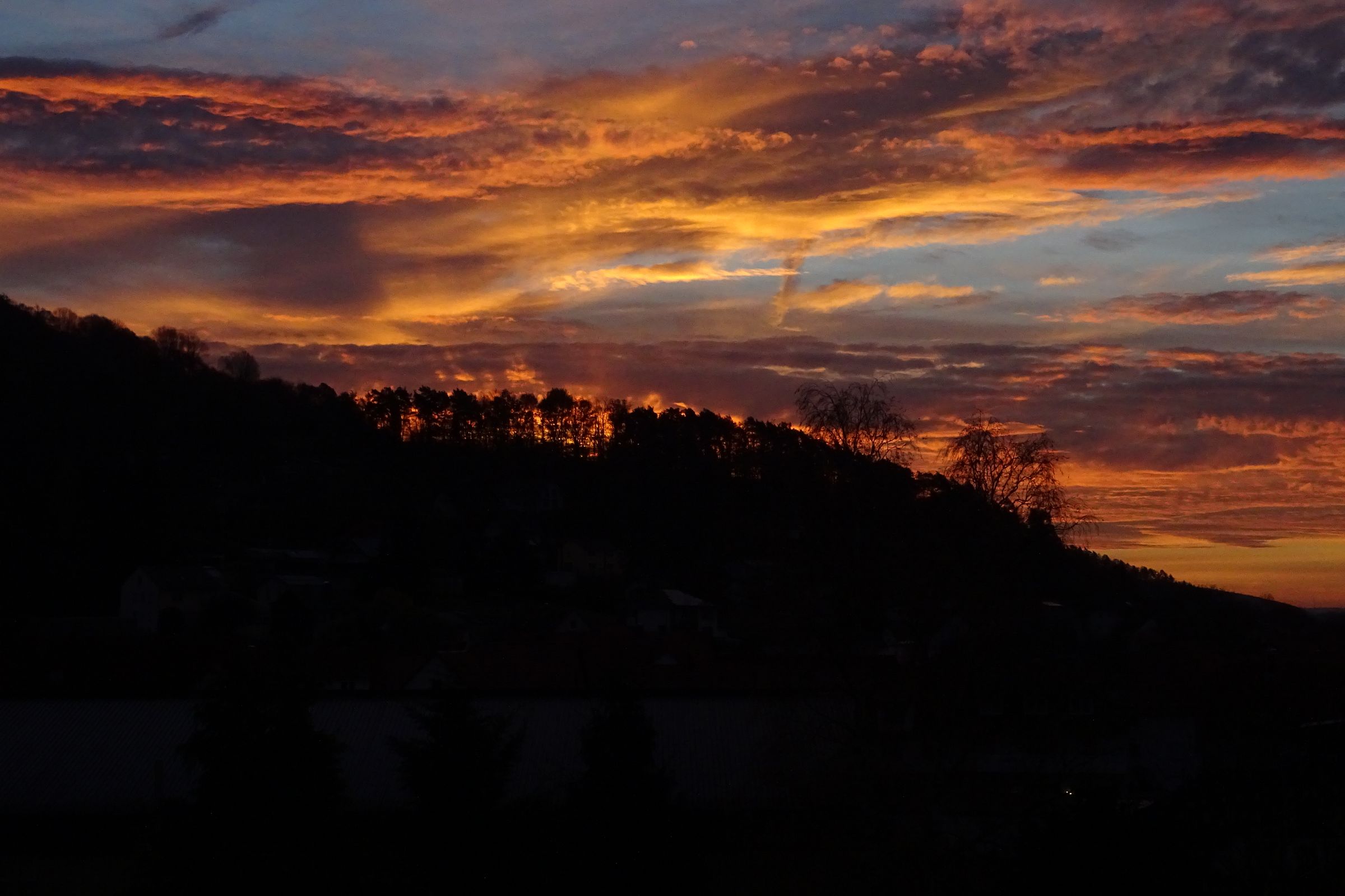 Blick vom Wohnzimmer Sonnenaufgang